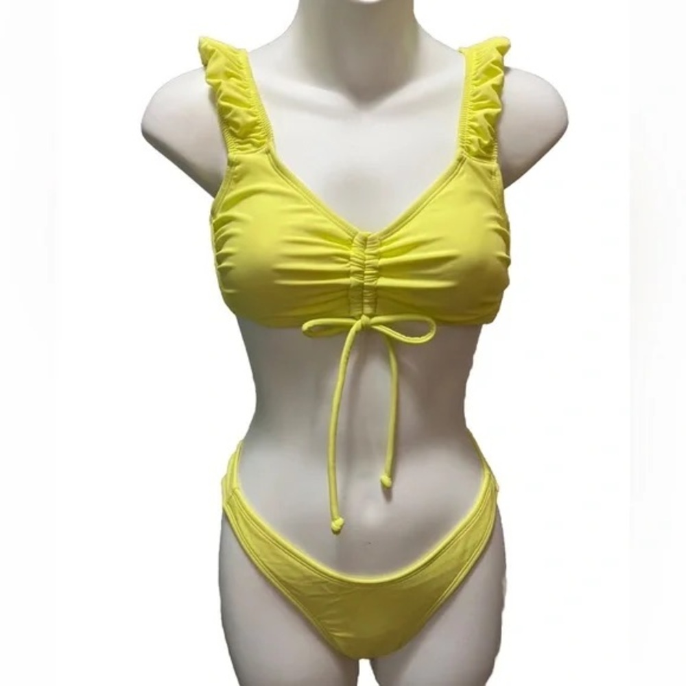 Wild Fable Swim Women's Tie-Front Cap Sleeve Bralette Bikini set